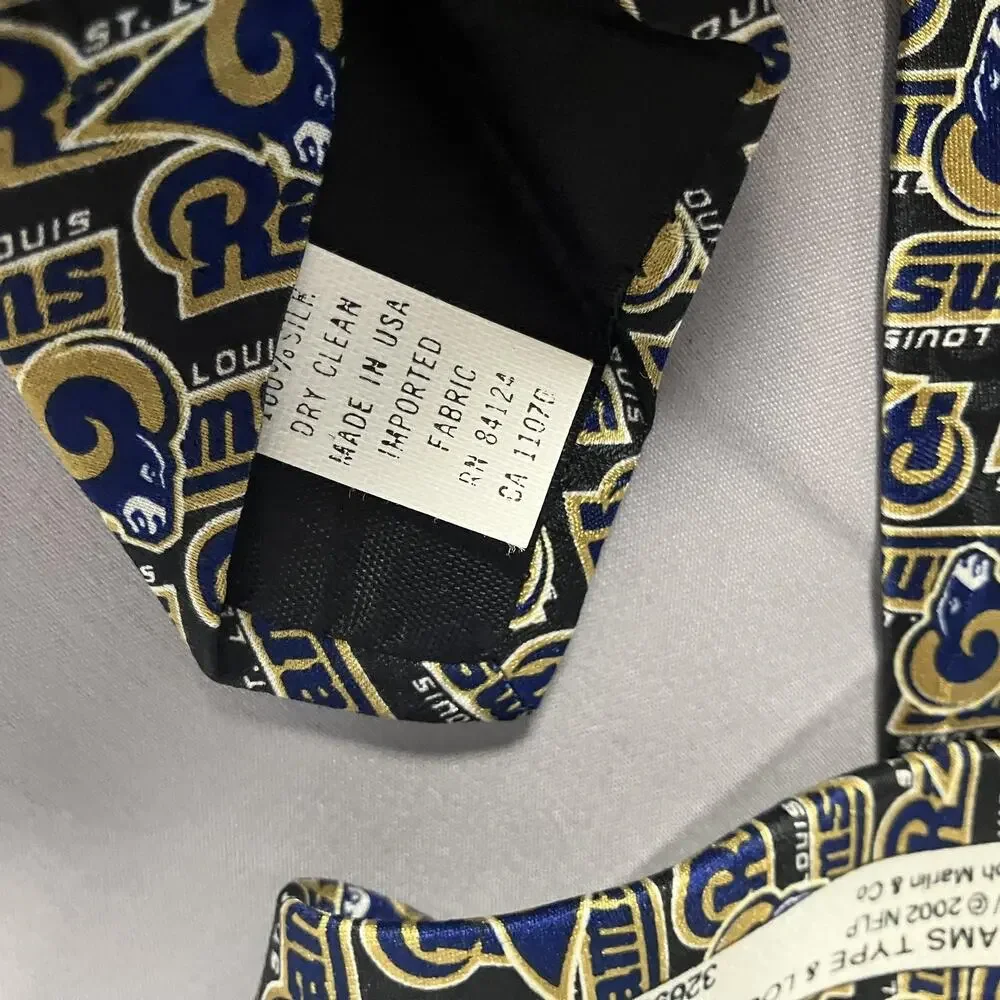 Vintage St. Louis Rams Tie Mens Blue Gold NFL Football Ralph Marlin Silk 2000s‎